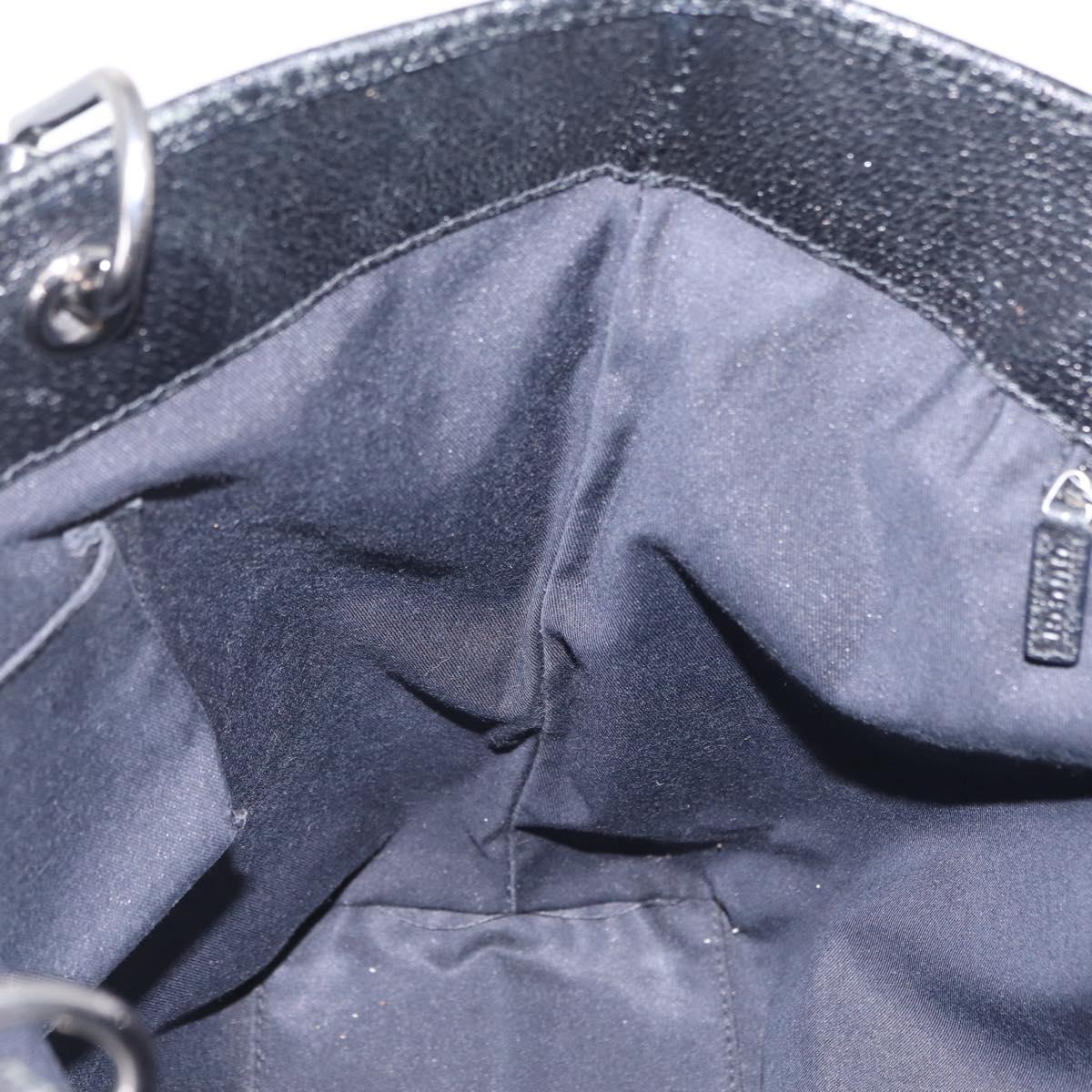 GUCCI GG Canvas Tote Bag Black Silver 120836 Auth ep16908