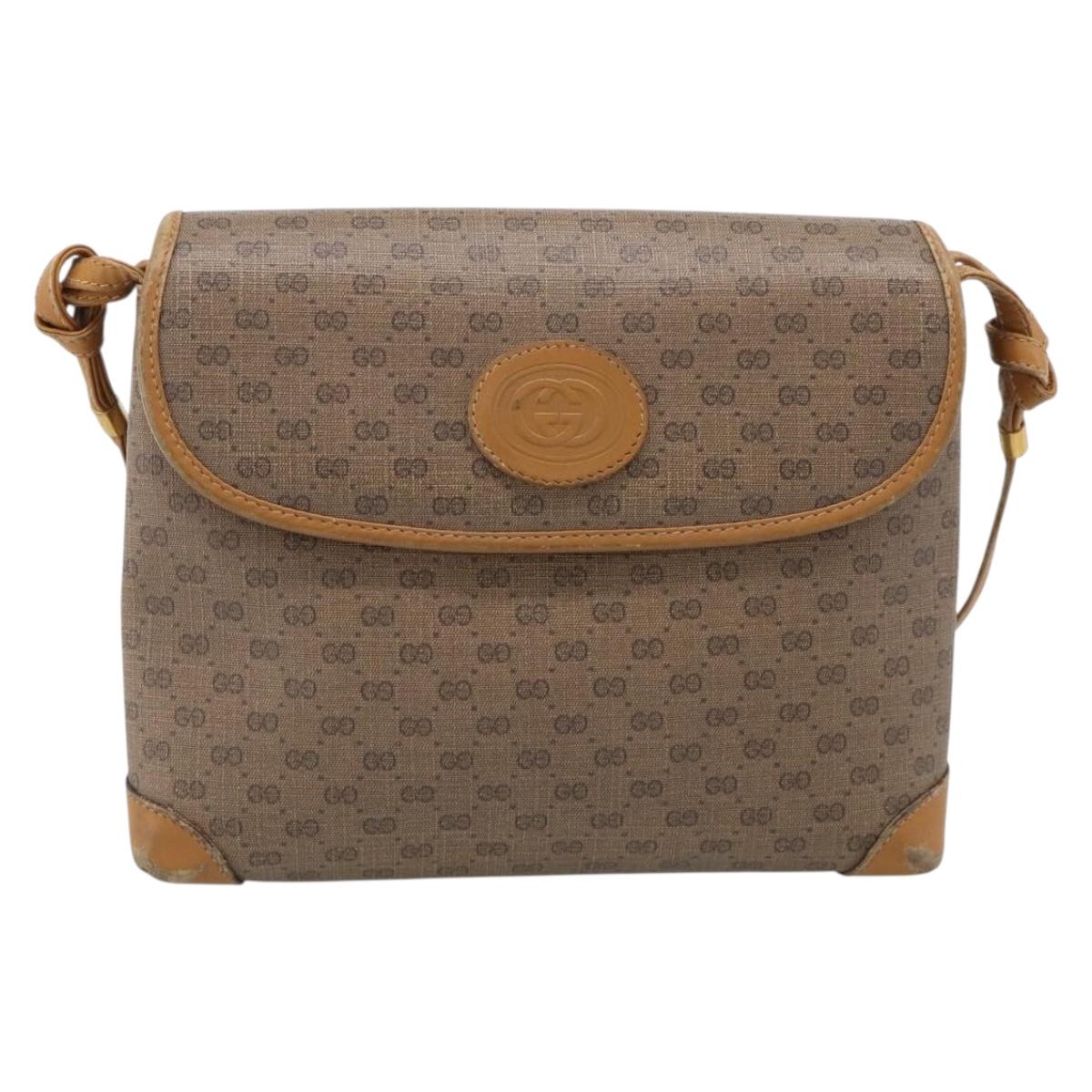 GUCCI Micro GG Supreme Shoulder Bag PVC Beige Gold 007 56 0087 Auth ep16909