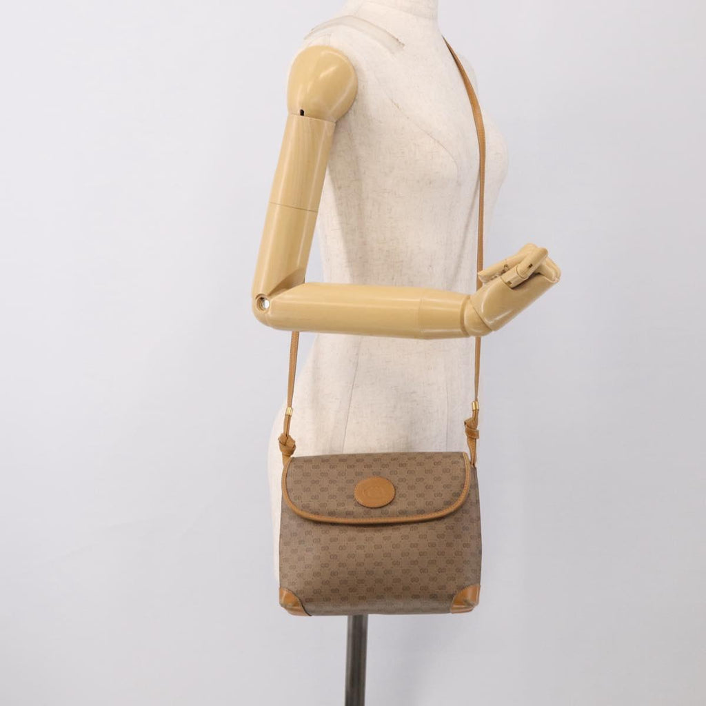 GUCCI Micro GG Supreme Shoulder Bag PVC Beige Gold 007 56 0087 Auth ep16909
