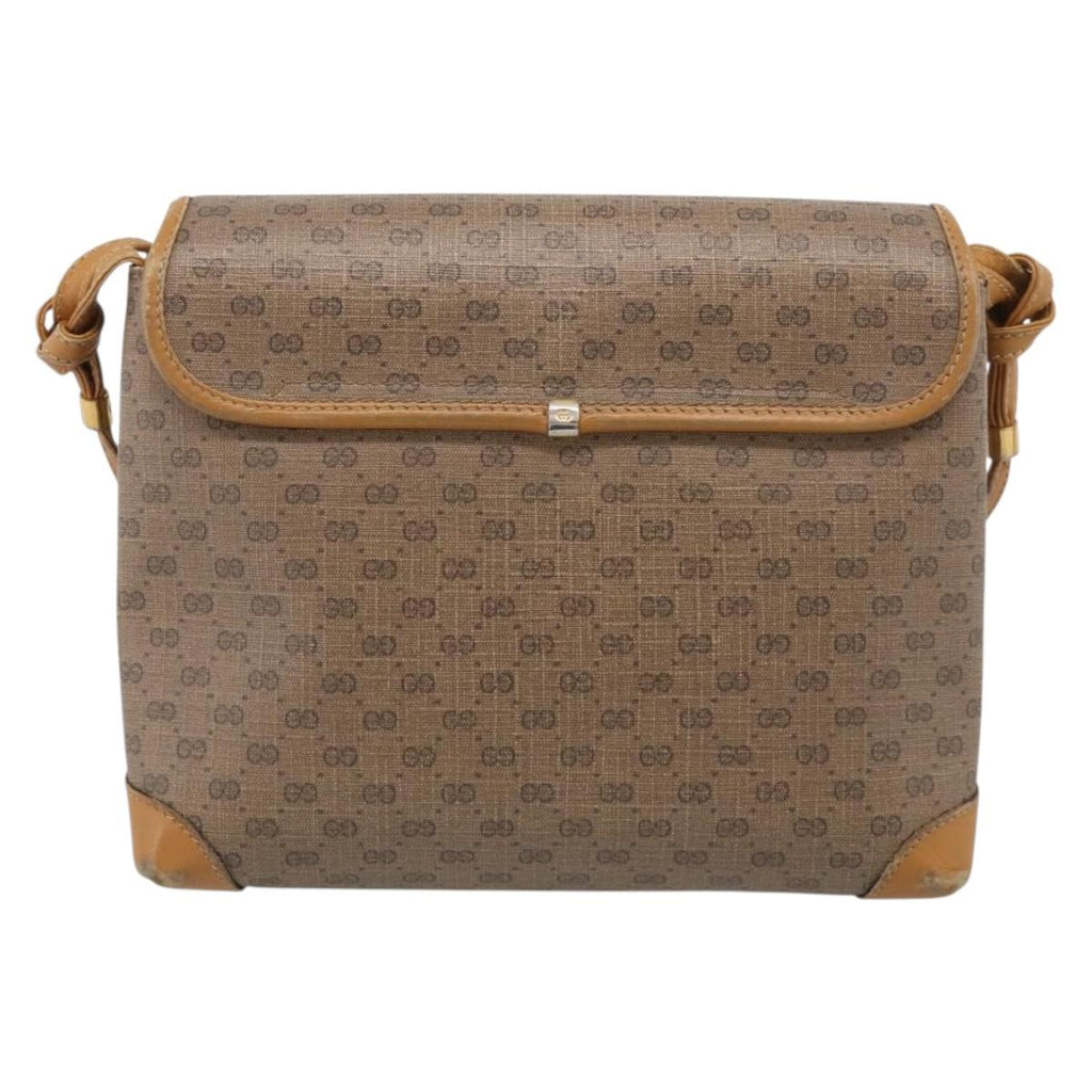 GUCCI Micro GG Supreme Shoulder Bag PVC Beige Gold 007 56 0087 Auth ep16909