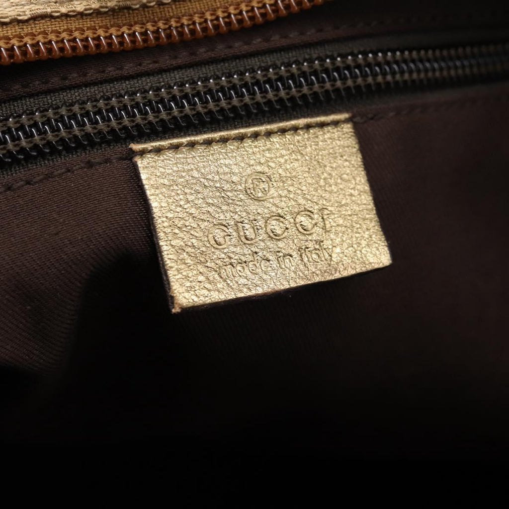 GUCCI GG Canvas Sherry Line Hand Bag Beige Gold 131230 Auth ep16915
