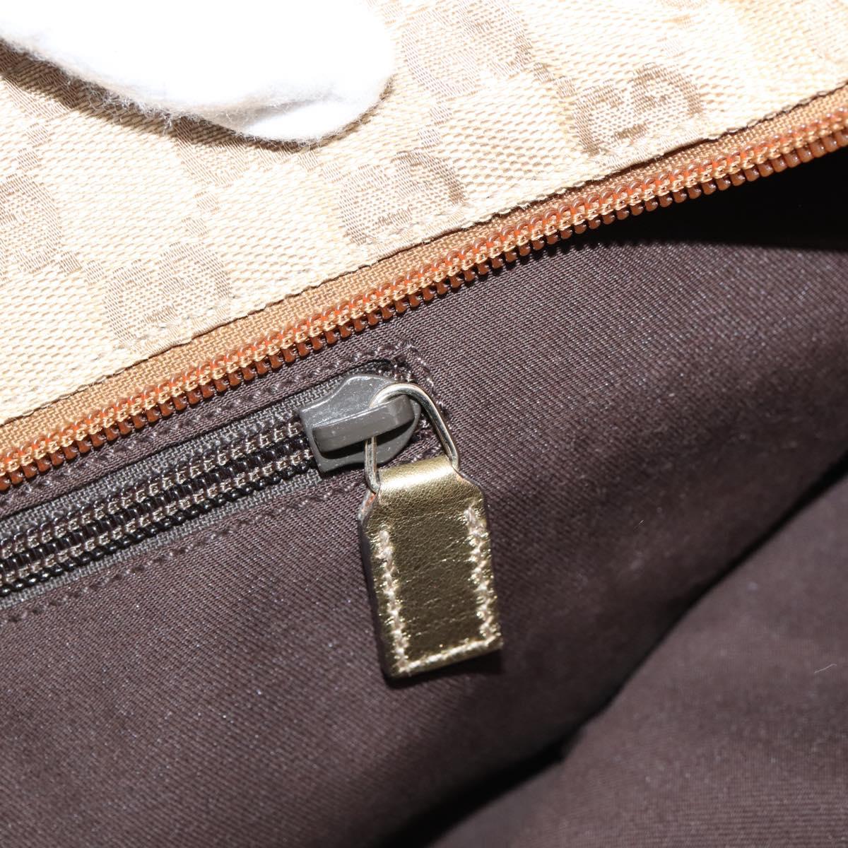 GUCCI GG Canvas Sherry Line Hand Bag Beige Gold 131230 Auth ep16915