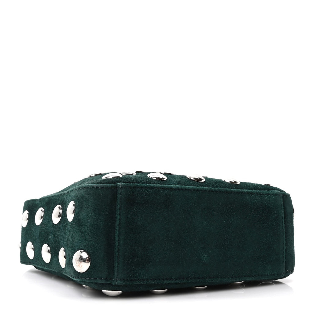 Suede Studded Small Elena English Green