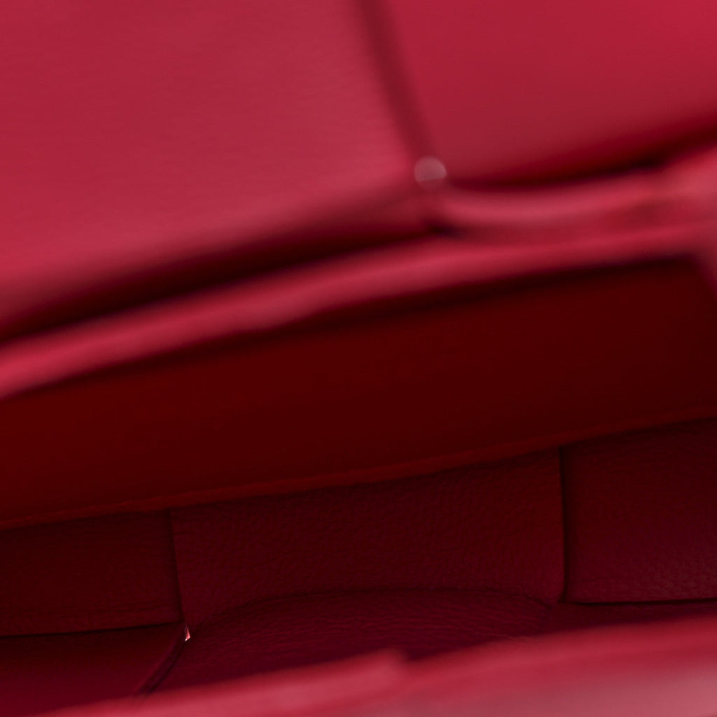 Lambskin Maxi Intrecciato Extra Mini Cassette Crossbody Bag Cranberry