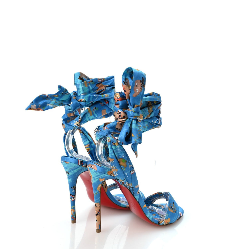 Crepe Satin Greekaba Du Desert 100 Sandal 35 Blue Multicolor