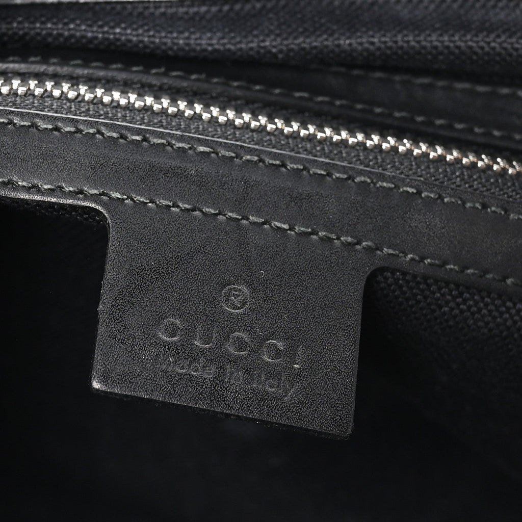 GG Supreme Monogram Web Flap Messenger Bag Black Grey