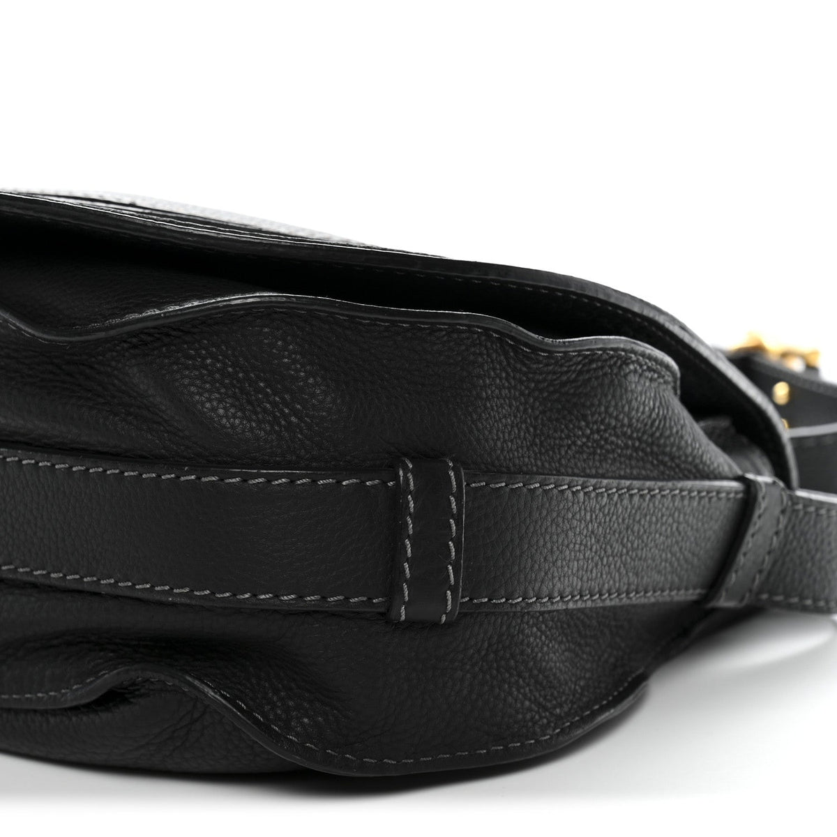 Calfskin Medium Marcie Round Crossbody Bag Black