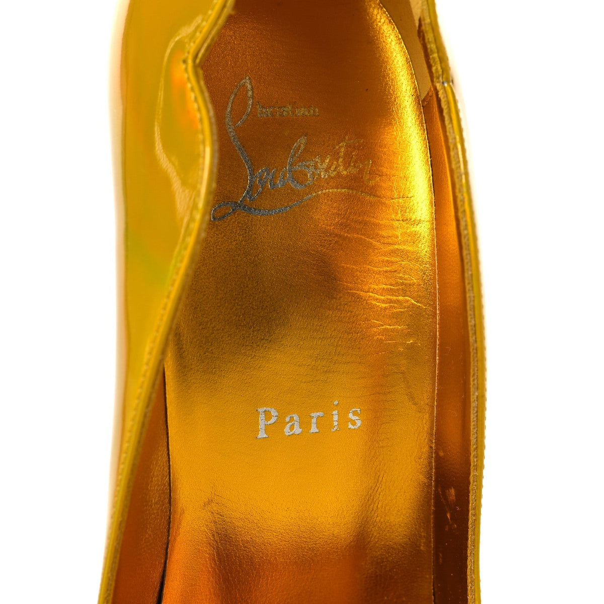 Metallic Patent Hot Chick 100 Pumps 38 Yellow