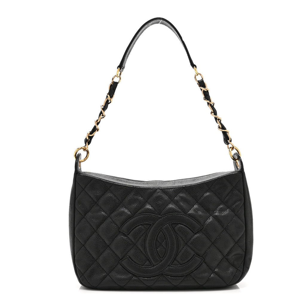 Caviar Quilted Timeless CC Shoulder Bag Black