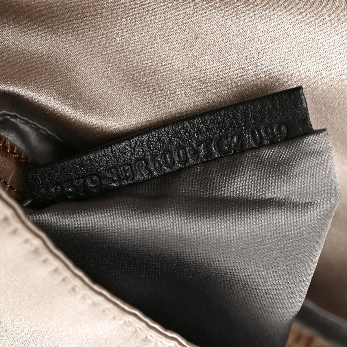 Satin Calfskin Crystal Crocodile Embossed Baguette Grey