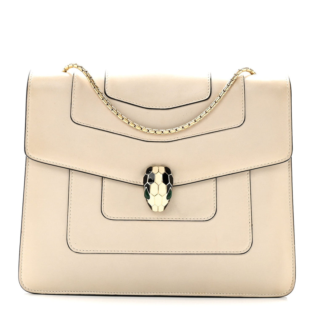 Calfskin Serpenti Forever Crossbody Bag White Agate
