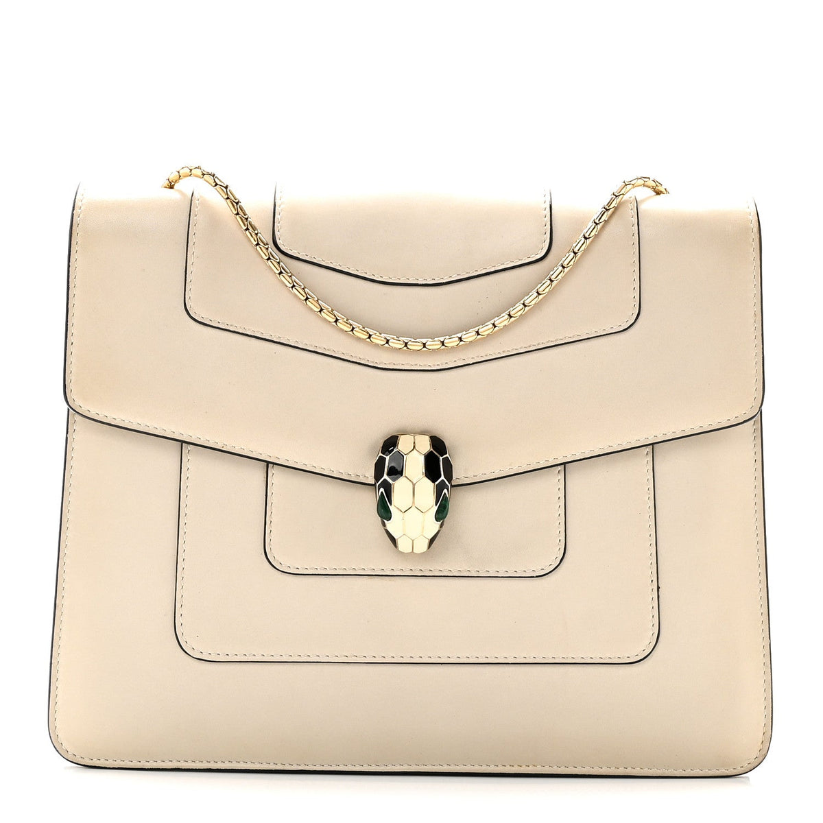 Calfskin Serpenti Forever Crossbody Bag White Agate
