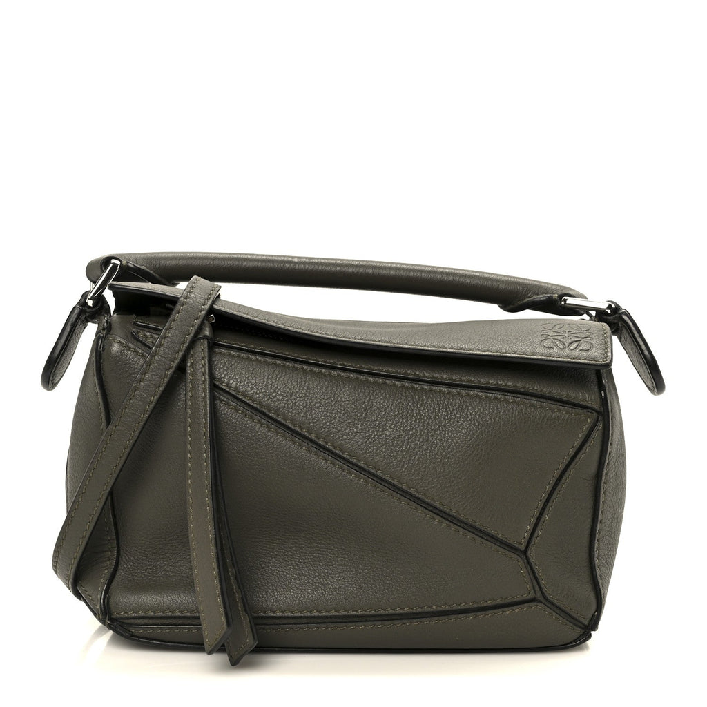 Calfskin Mini Puzzle Bag Khaki Green