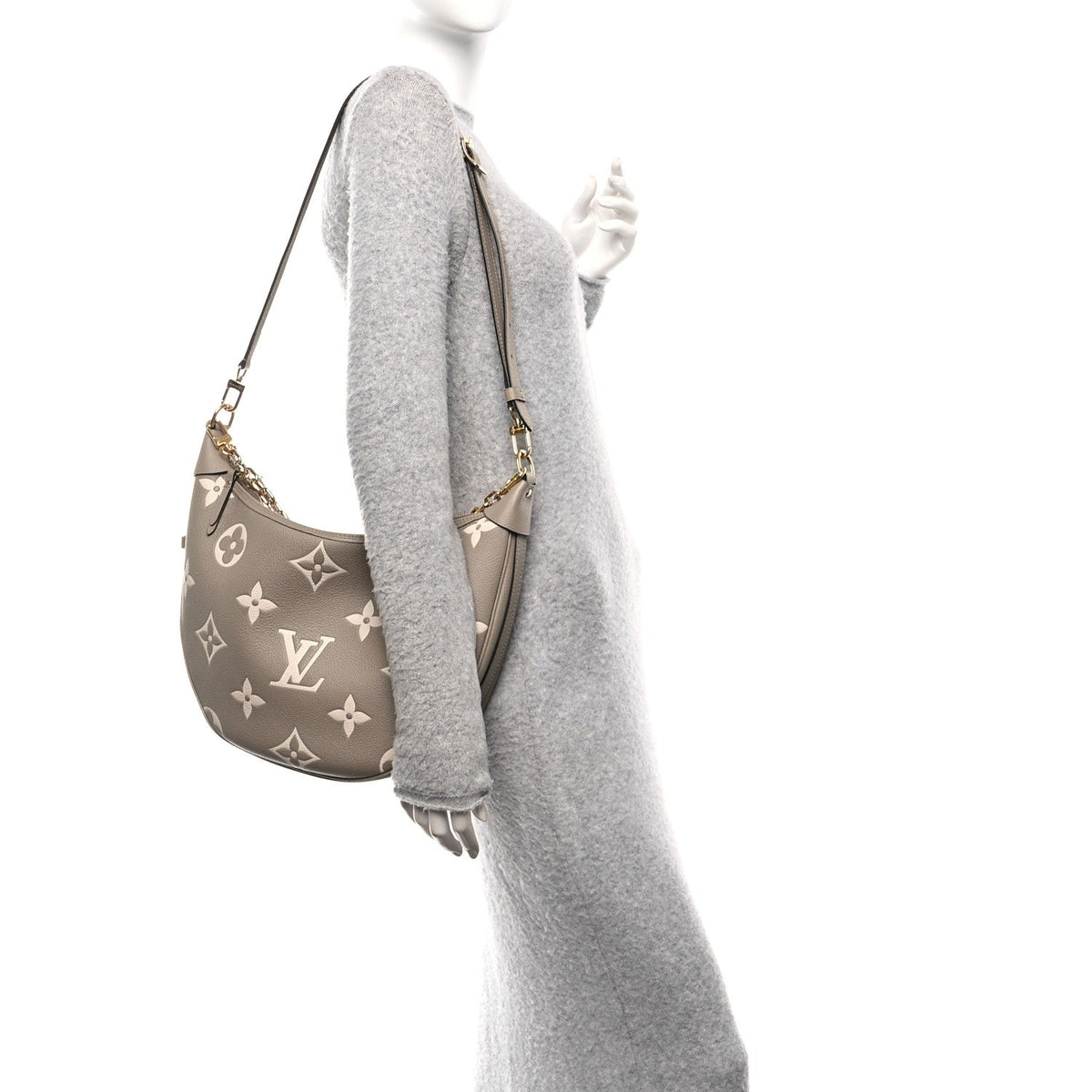 Empreinte Monogram Giant Loop Hobo Dove Gray Cream