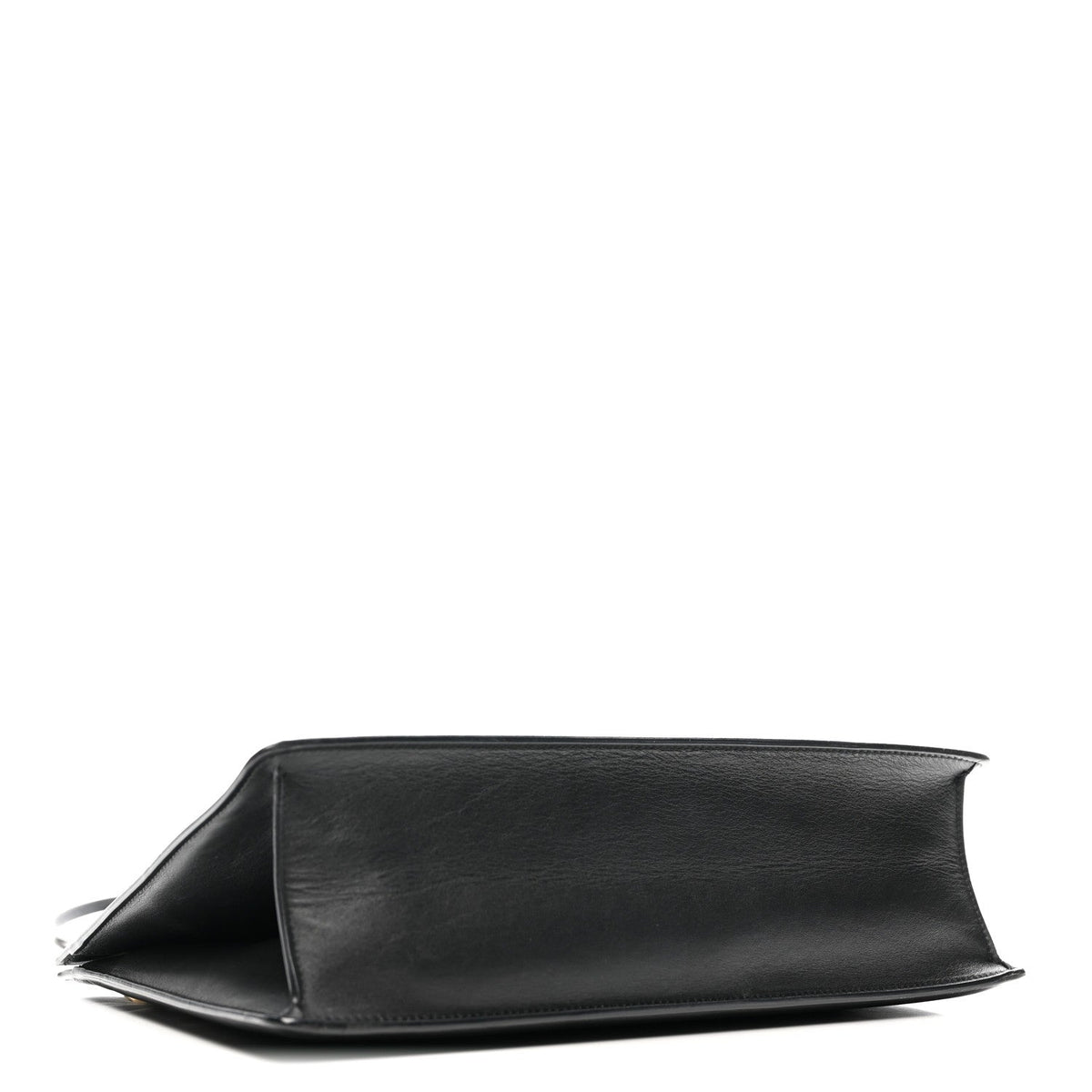 Smooth Calfskin Medium Clasp Shoulder Bag Black