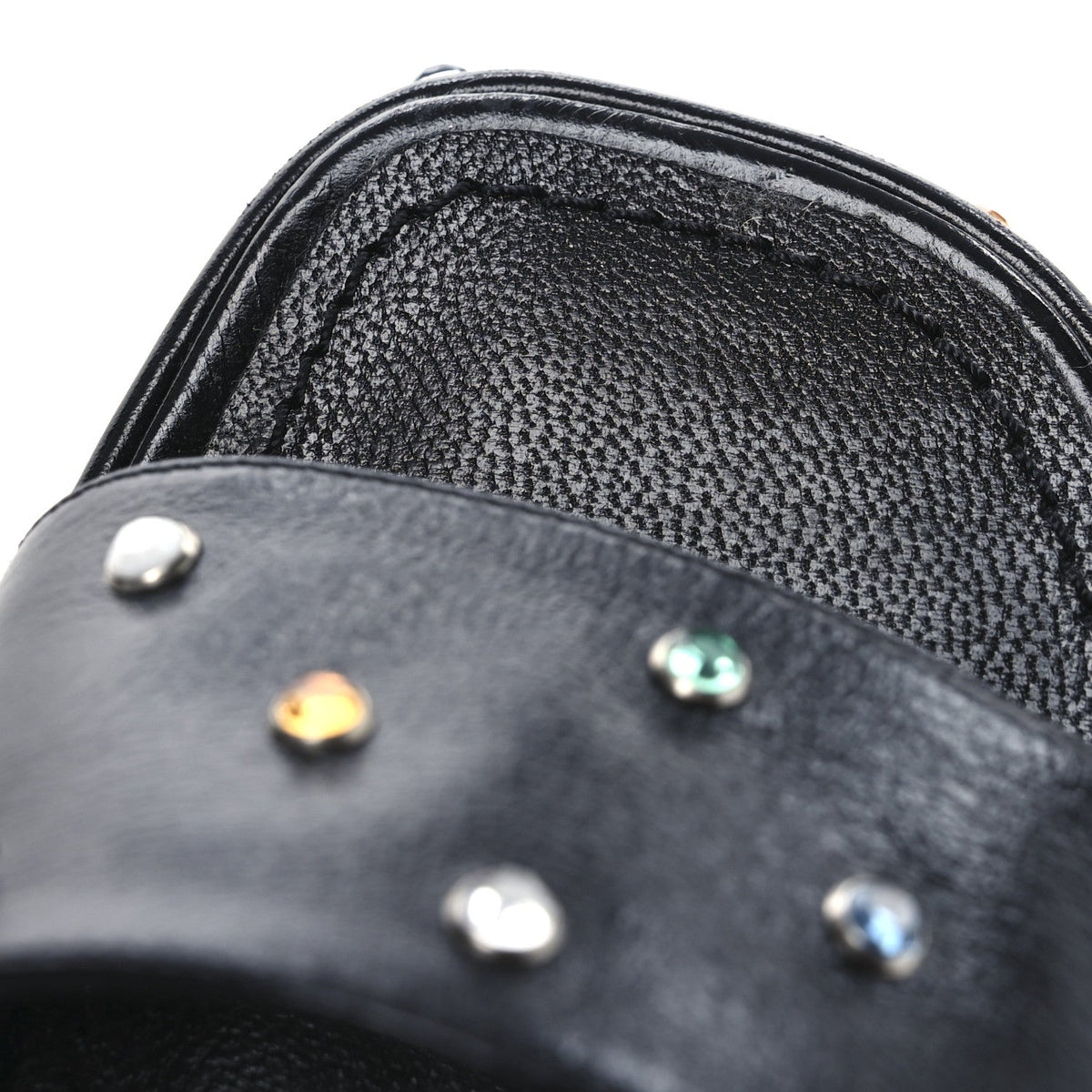 Calfskin Studded Fame Platform Sandals 38 Black
