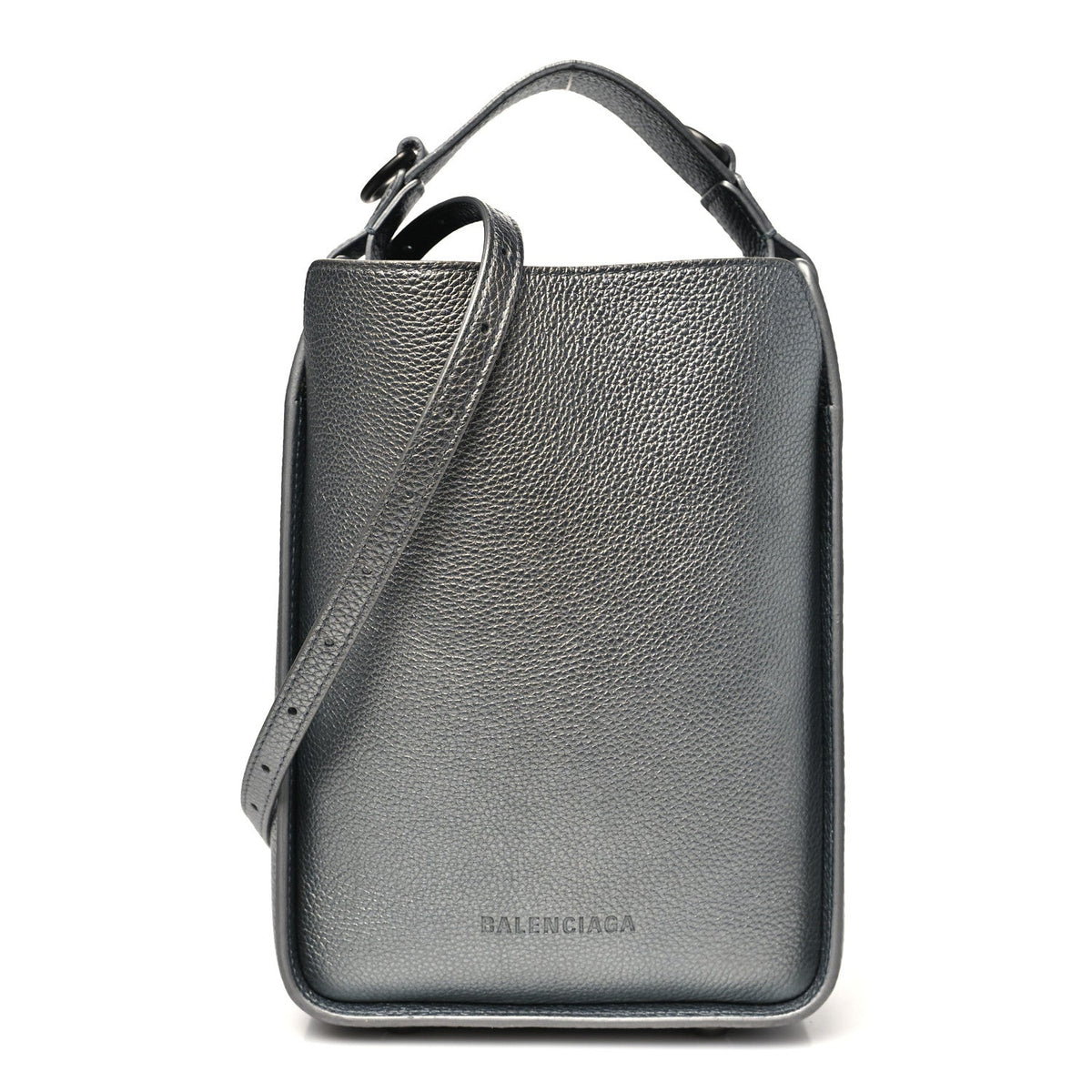 Metallic Calfskin XS Tool 2.0 North-South Tote Silver