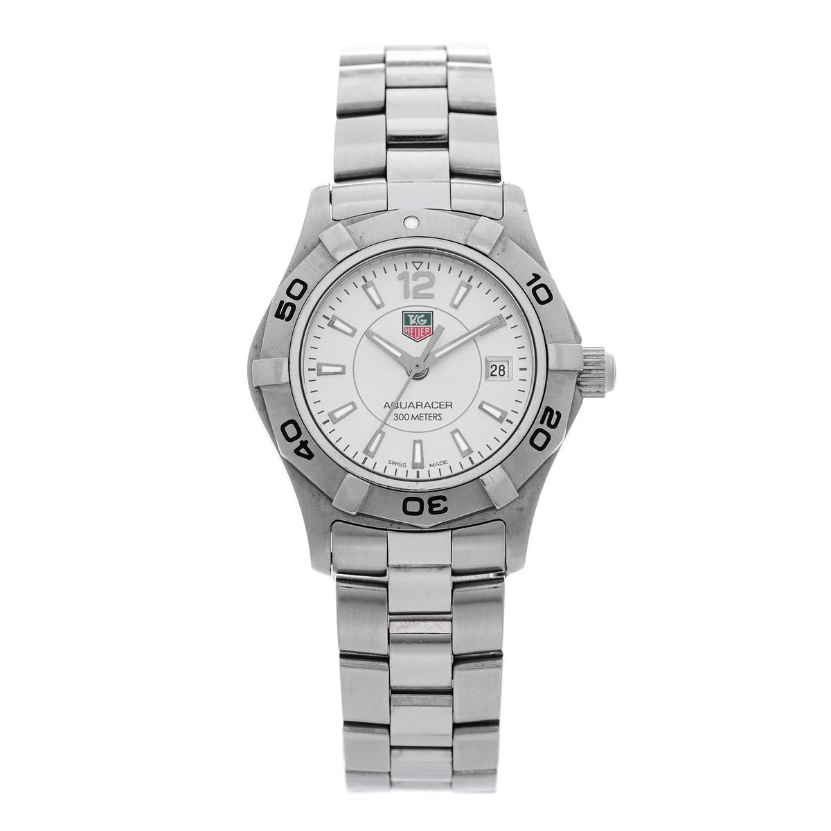 Stainless Steel 27mm Aquaracer 300M Quartz Watch Silver WAF1412