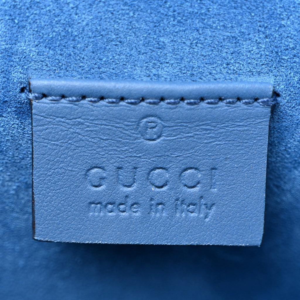 GG Supreme Monogram Embroidered Medium Dionysus Shoulder Bag Blue