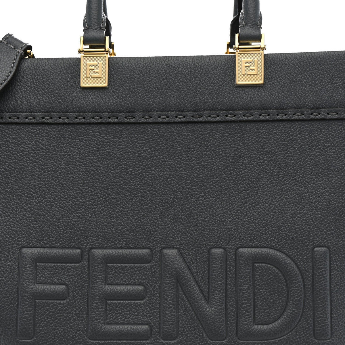 Vitello Cher Logo Debossed Medium Fendi Sunshine Shopper Tote Real Tempesta