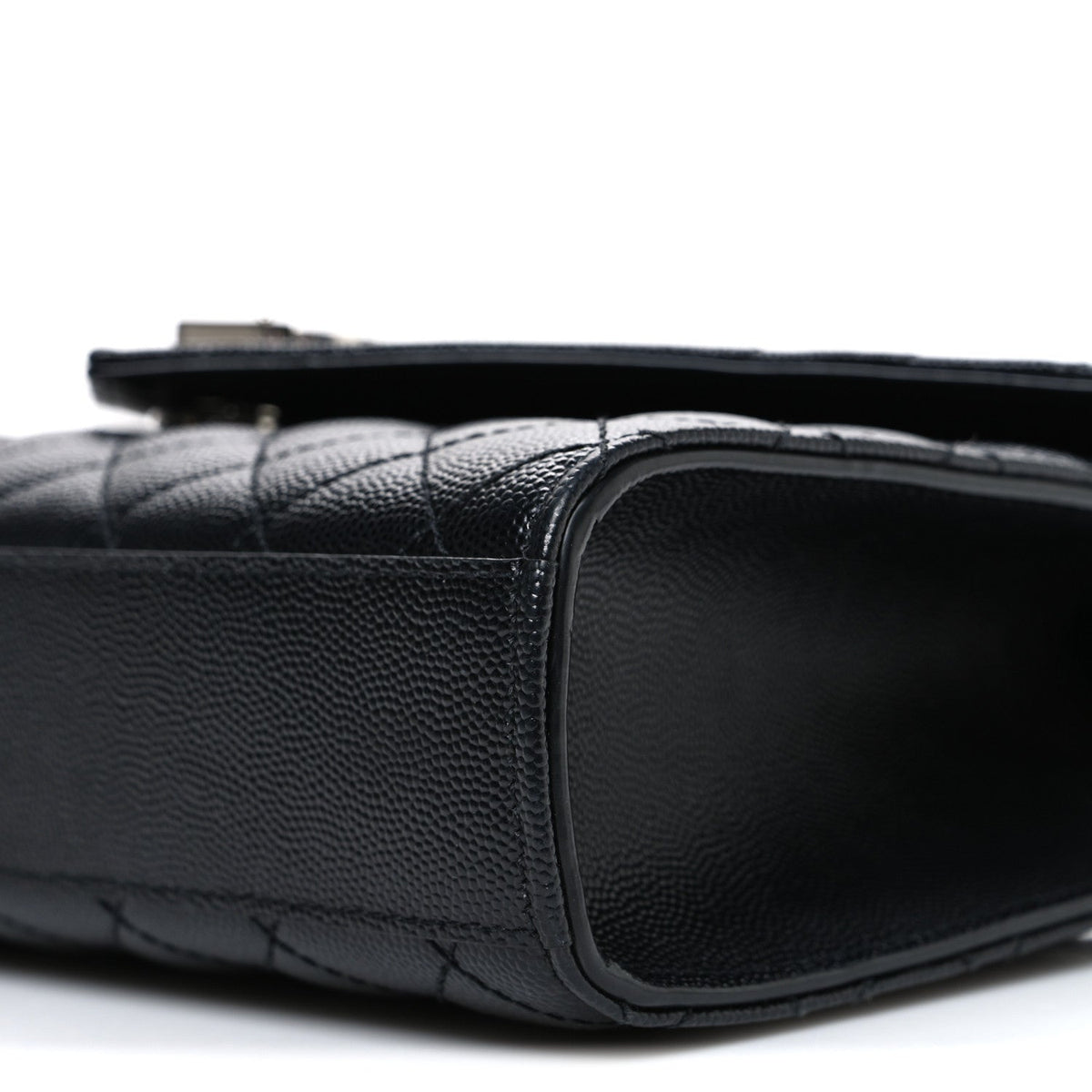 Grain De Poudre Textured Mixed Matelasse Triquilt Medium Monogram Satchel Black