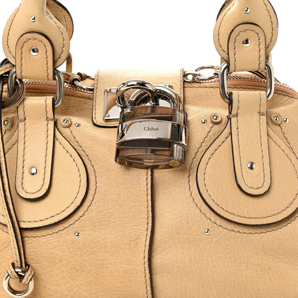 Calfskin Medium Paddington Satchel Taupe