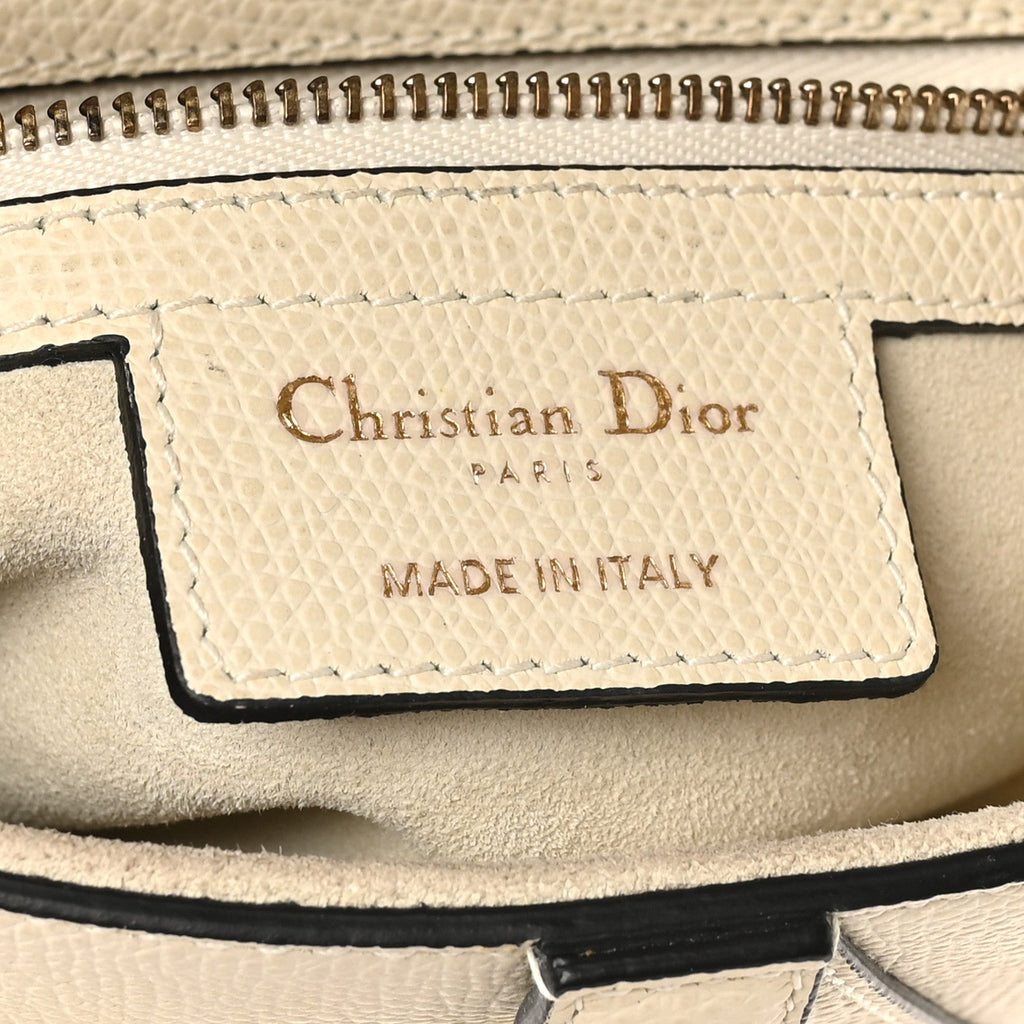 Grained Calfskin Saddle Bag White