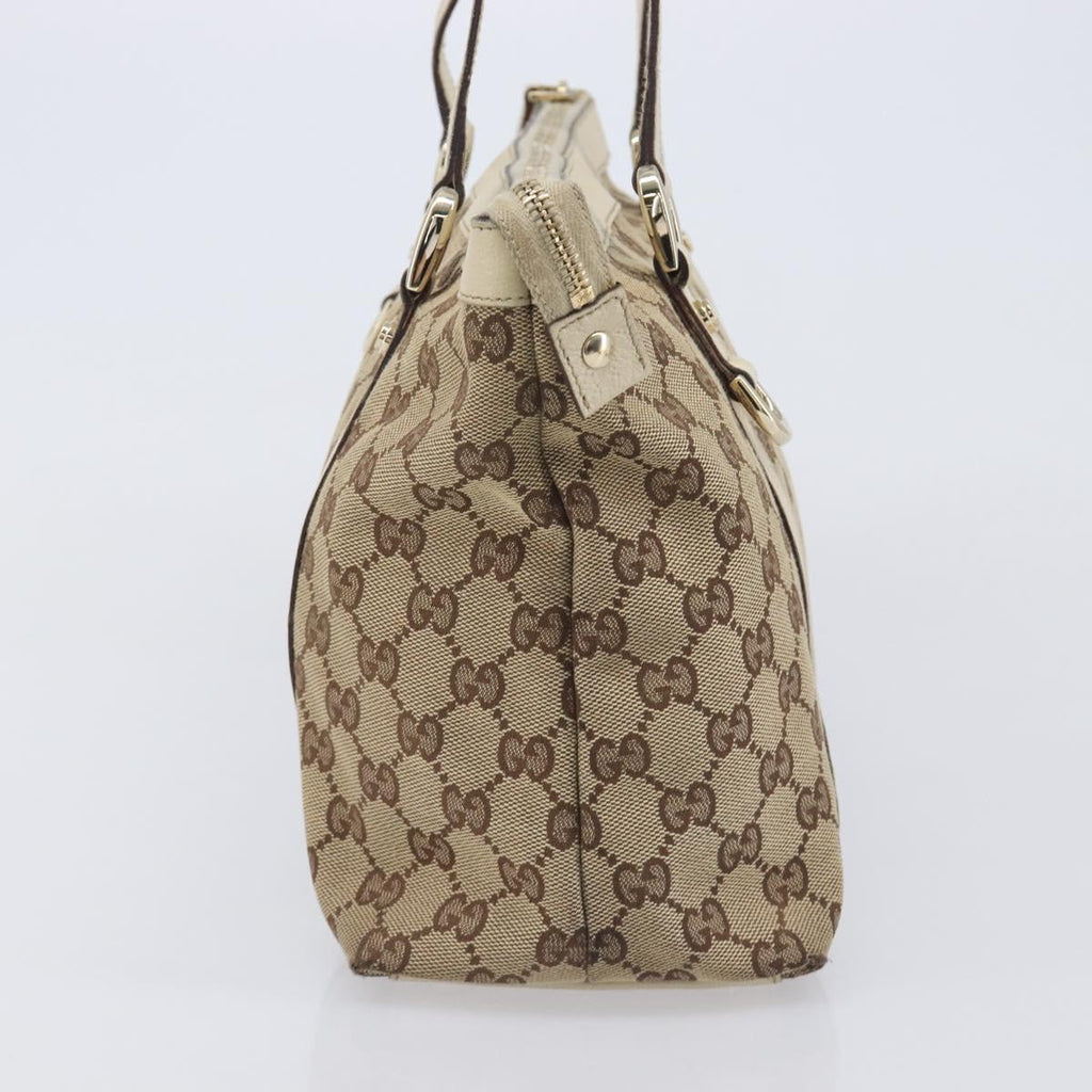GUCCI GG Canvas Abbey Tote Bag Beige Gold 141470 Auth fm5503