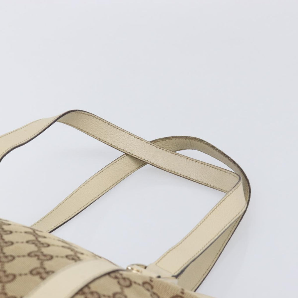 GUCCI GG Canvas Abbey Tote Bag Beige Gold 141470 Auth fm5503