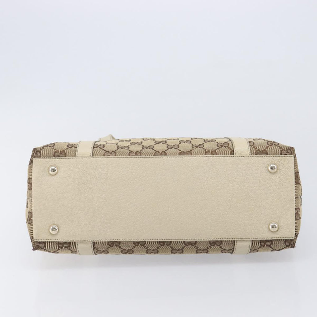 GUCCI GG Canvas Abbey Tote Bag Beige Gold 141470 Auth fm5503