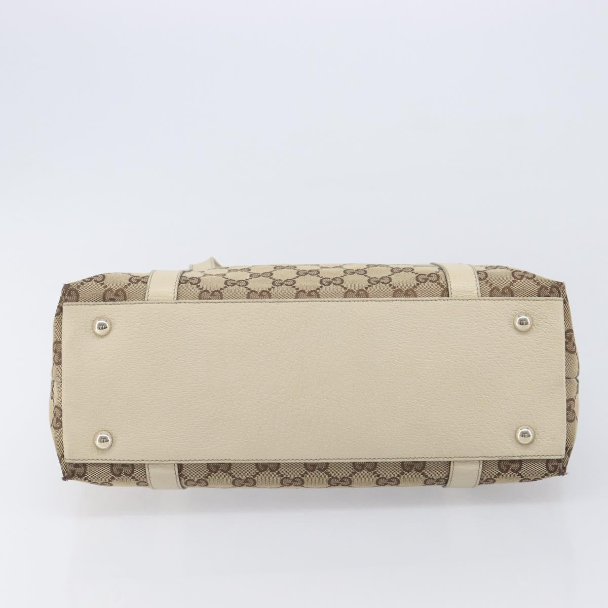 GUCCI GG Canvas Abbey Tote Bag Beige Gold 141470 Auth fm5503