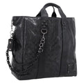 GUCCI GG Implementation Hand Bag PVC Leather Black Silver Auth hk4211A