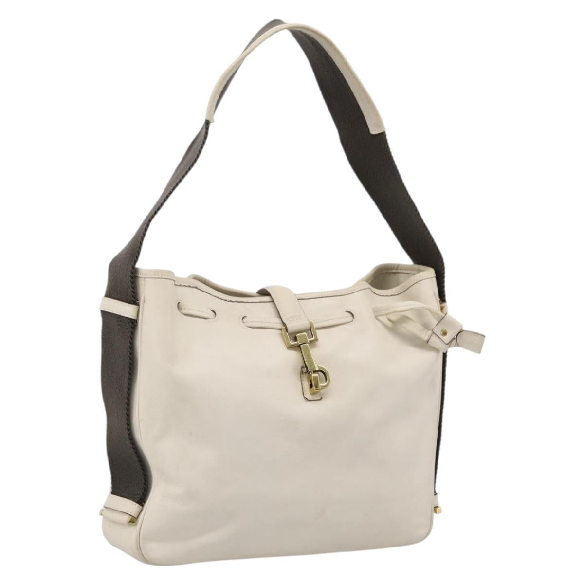 GUCCI Shoulder Bag Leather Beige Gold 92732 Auth hk4212