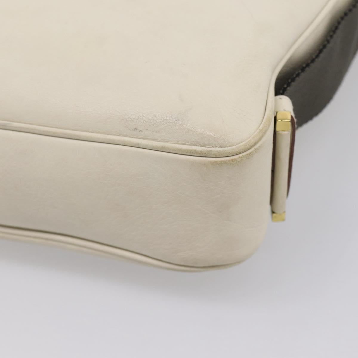 GUCCI Shoulder Bag Leather Beige Gold 92732 Auth hk4212