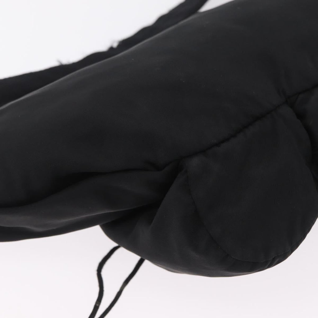 PRADA Waist bag Nylon Black Silver Auth hk4226