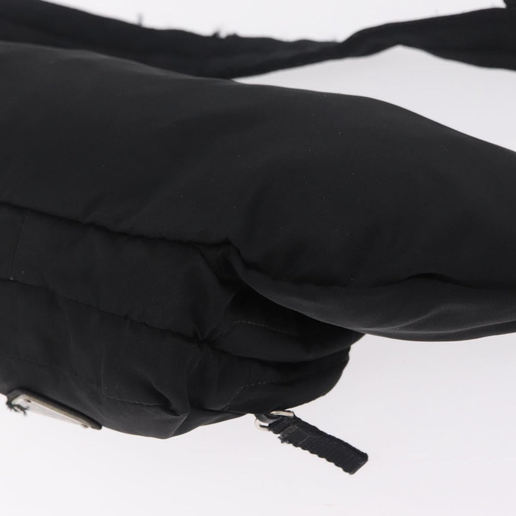 PRADA Waist bag Nylon Black Silver Auth hk4226