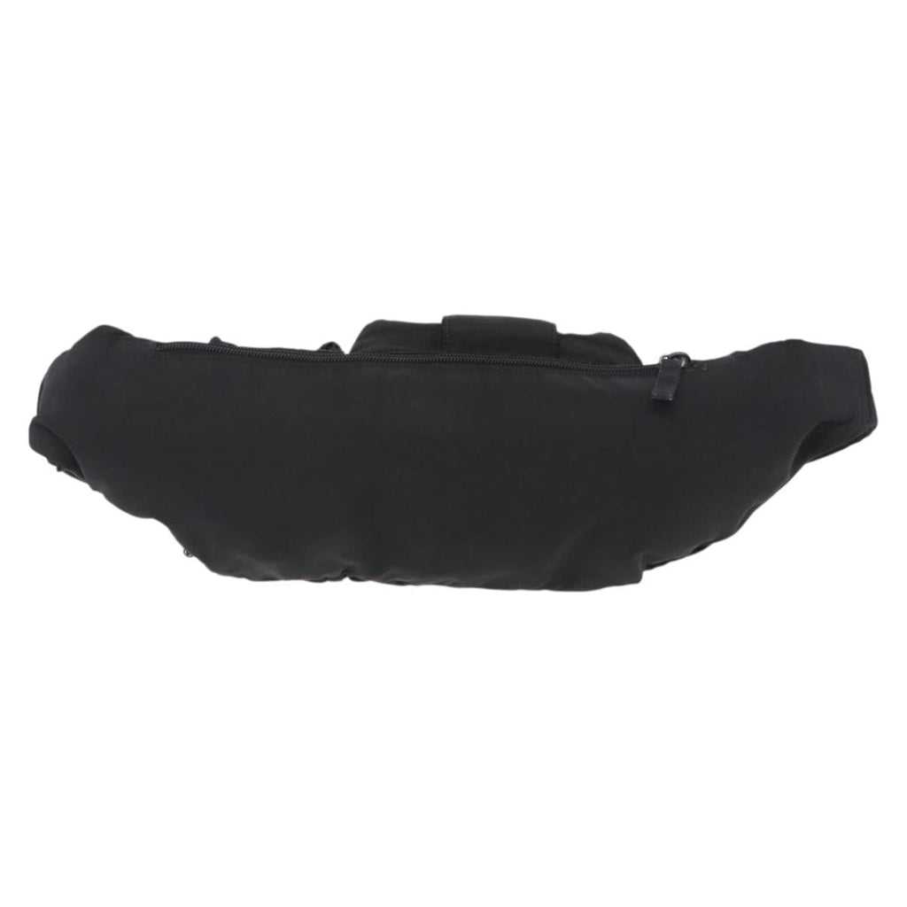 PRADA Waist bag Nylon Black Silver Auth hk4226