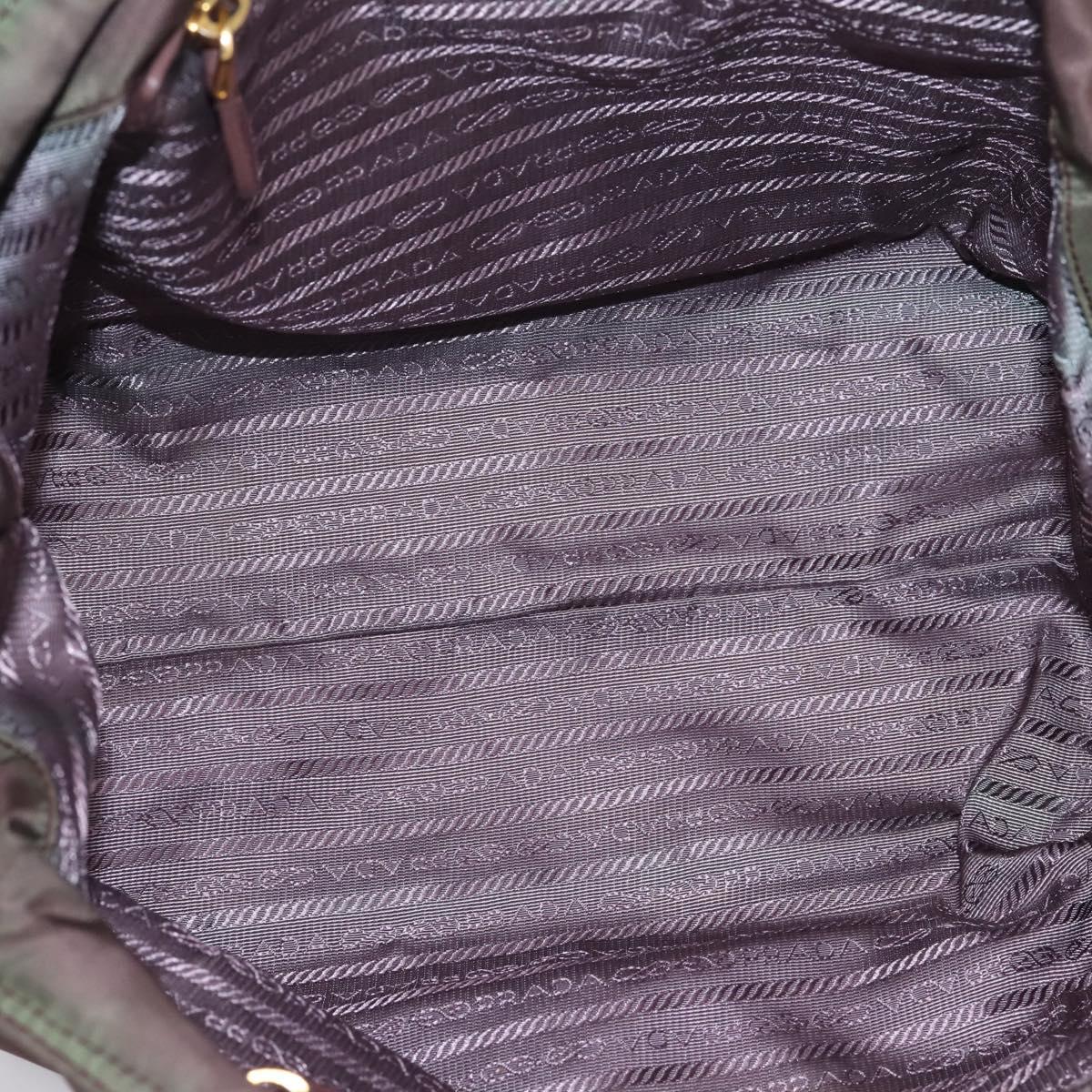 PRADA Tote Bag Nylon 2way Bordeaux Gold Auth hk4230