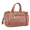 PRADA Hand Bag Leather 2way Pink Gold Auth ka5955V