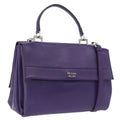PRADA Hand Bag Leather Purple Silver Auth ka6163