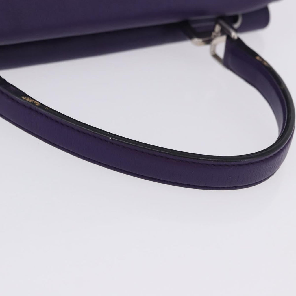 PRADA Hand Bag Leather Purple Silver Auth ka6163