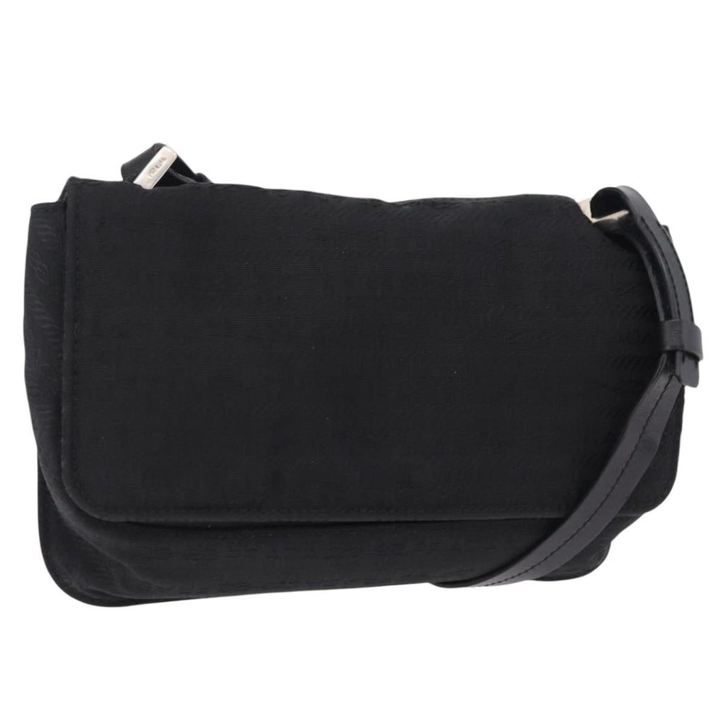 PRADA Shoulder Bag Nylon Black Silver Auth ka6507