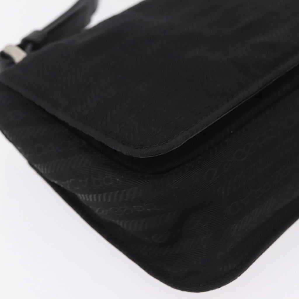 PRADA Shoulder Bag Nylon Black Silver Auth ka6507