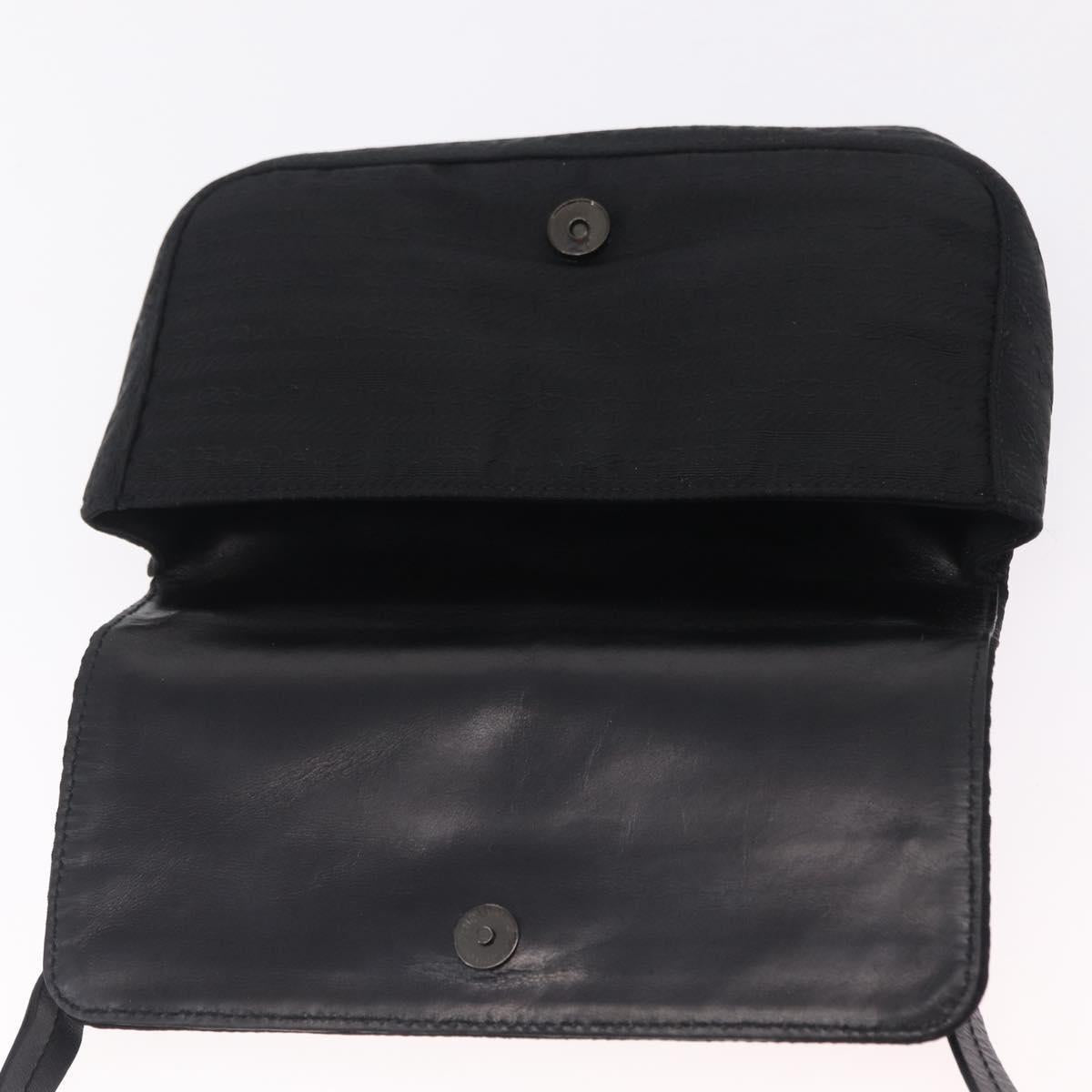 PRADA Shoulder Bag Nylon Black Silver Auth ka6507