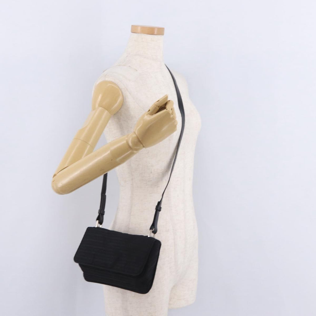 PRADA Shoulder Bag Nylon Black Silver Auth ka6507