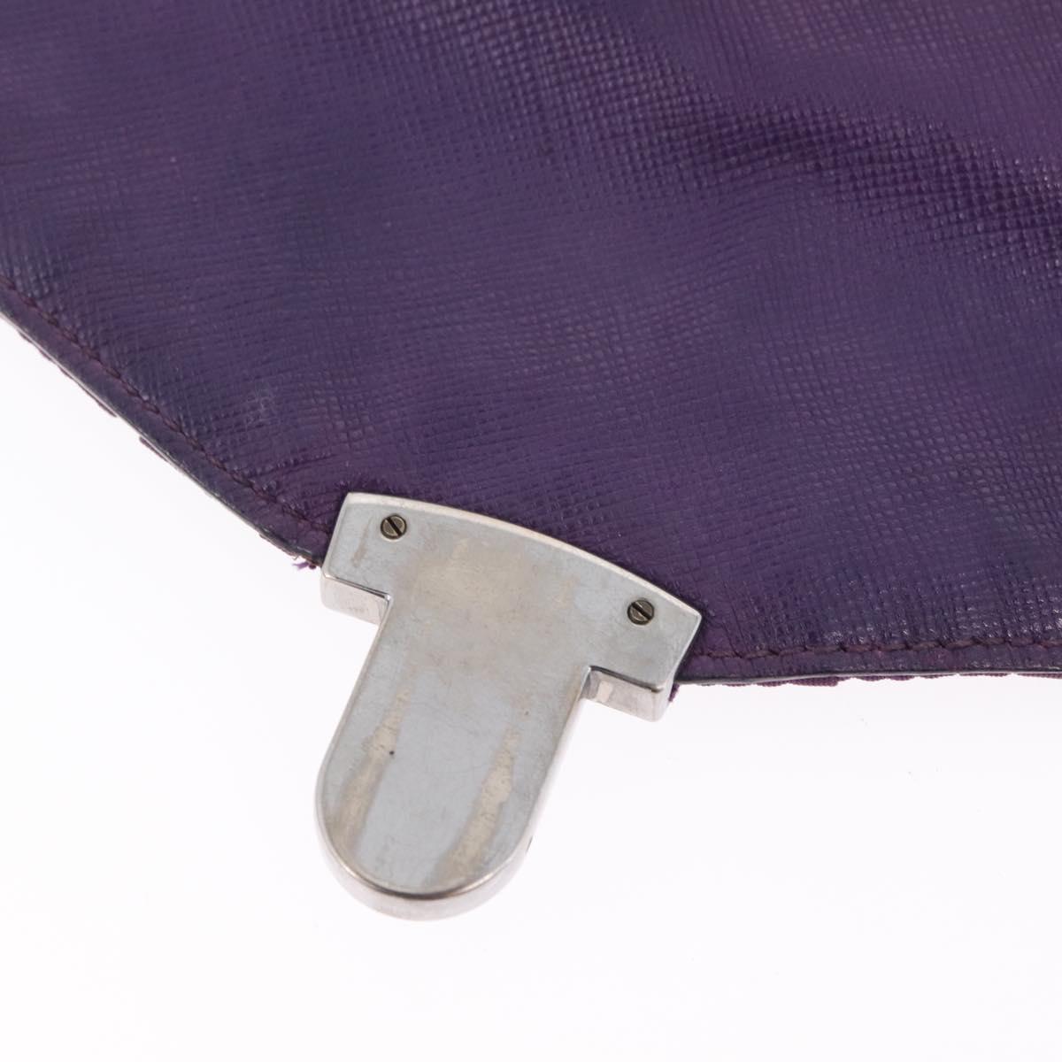 PRADA Chain Shoulder Bag Nylon Purple Silver Auth ka6524