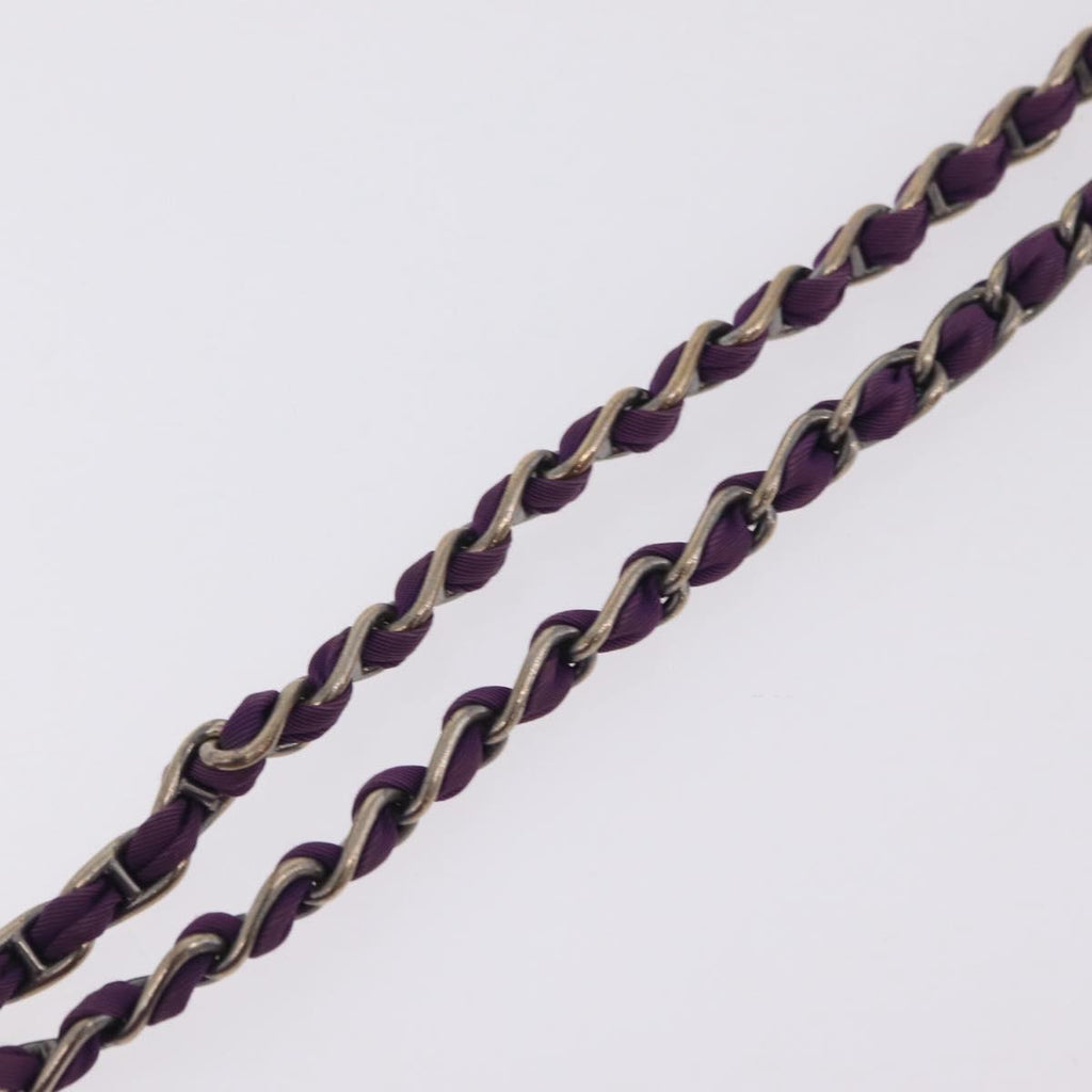 PRADA Chain Shoulder Bag Nylon Purple Silver Auth ka6524