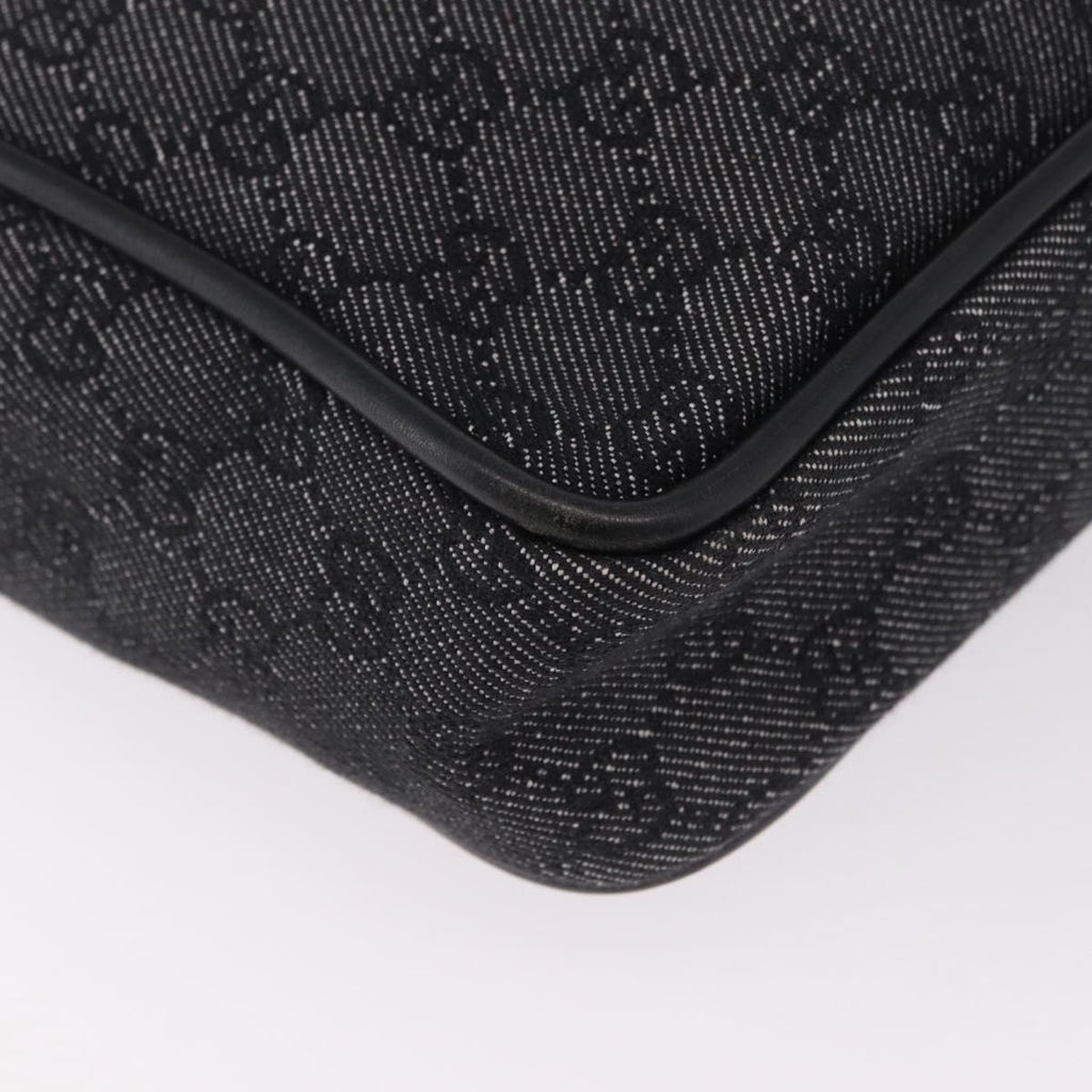 GUCCI GG Canvas Tote Bag Black Gold 92730 Auth ka6548A