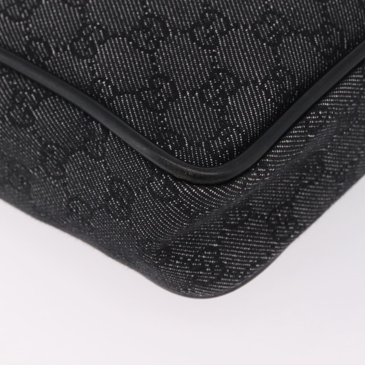 GUCCI GG Canvas Tote Bag Black Gold 92730 Auth ka6548A