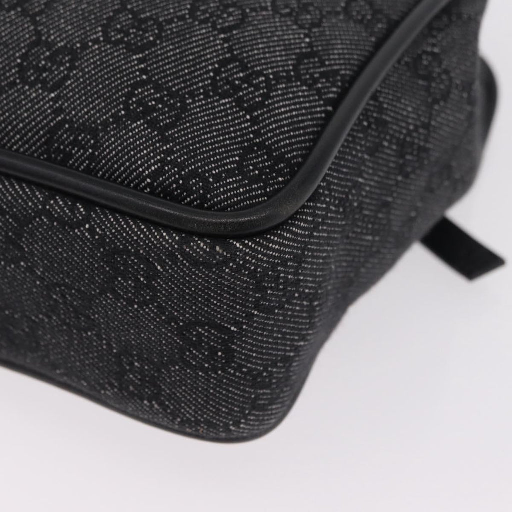 GUCCI GG Canvas Tote Bag Black Gold 92730 Auth ka6548A